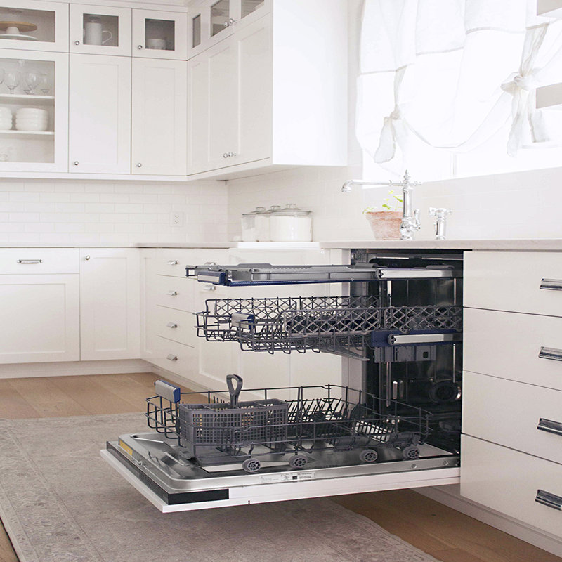 ZLINE Tallac Series 3rd Rack in Custom Panel Ready 24" 51 dBA Built-In Button Control Dishwasher with Stainless Steel Tub
