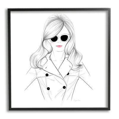 «Fashionable Woman Sun lunettes Glam» par Sally Swatland - reproduction de dessin