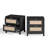 Rattan Nightstand (Set Of 2) With Wireless Charging Station & Two Drawers-1480598860