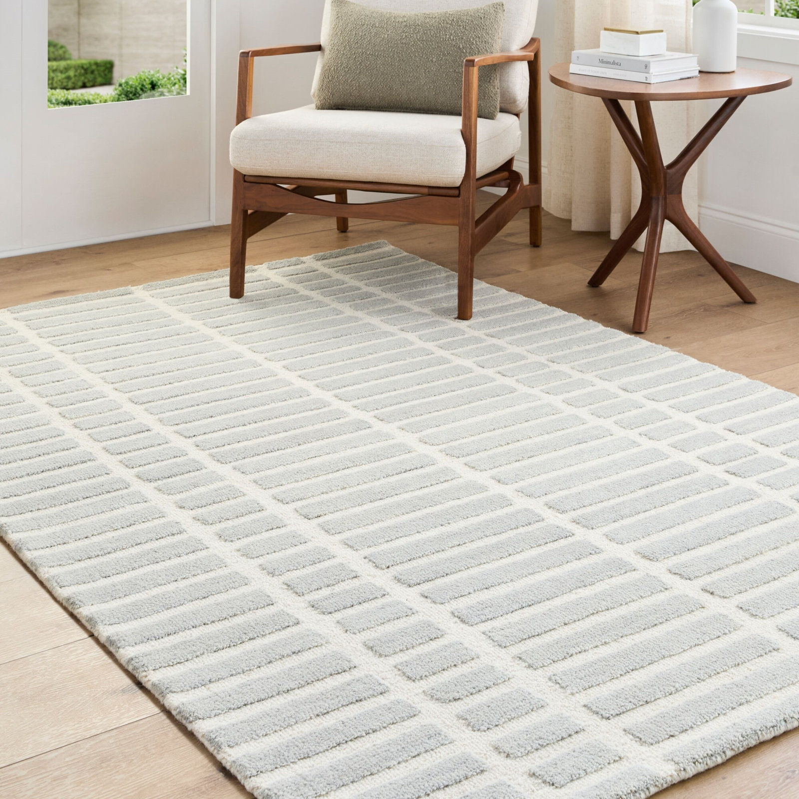 Wright Hand-Tufted Geometric Area Rug, Rectangle 6' x 9'