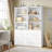 73.23'' Tall Storage Cabinet Bookcase with 3 Drawers and 3-Tier Open Shelves Wooden Bookshelf Kitchen Pantry Storage Organizer Cabinets for Living Room, Study, Kitchen,Bathroom,White-491818577