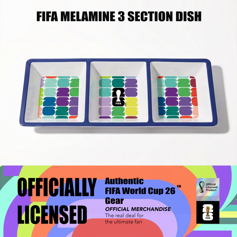 FIFA 2026 Trophy Melamine 3 Section Dish