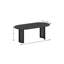  Table de salle à manger 79 "en bois massif noir avec rotin