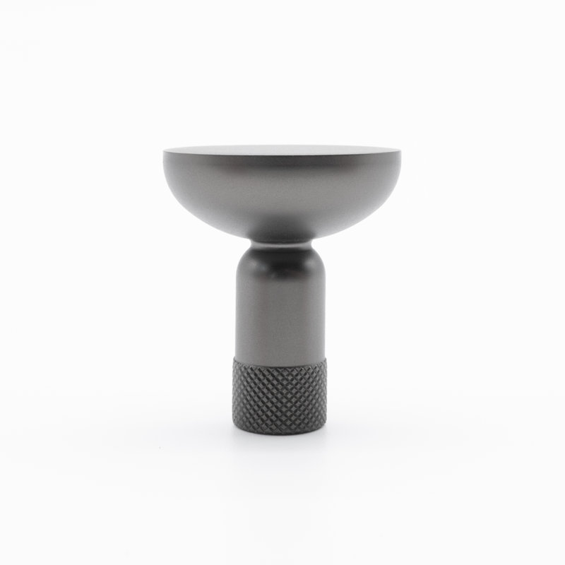 Knurled Cabinet Knob, Graphite