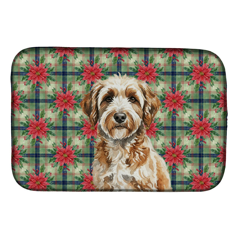 Tapis de vaisselle Lagotto Romagnolo Christmas PoinsettIas