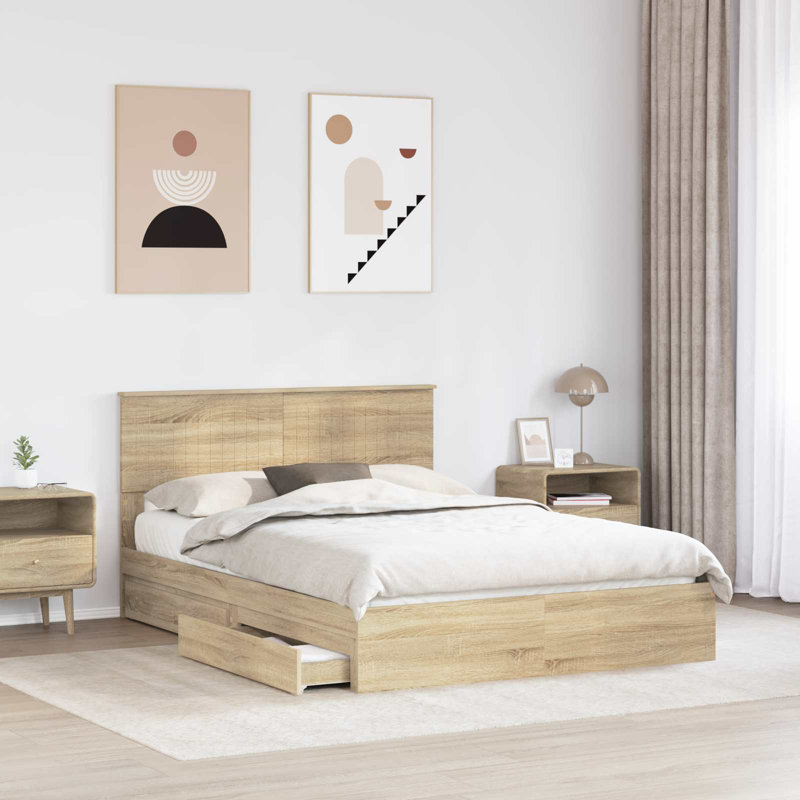 Bed, European Double (140 x 200 cm), Sonoma Oak