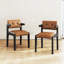 Chaise de salle à manger noire, similicuir brun, ensemble de 2