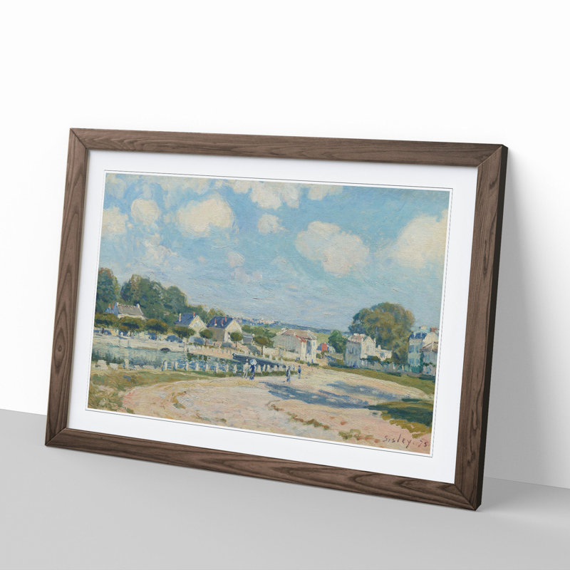Watering Place at Marly by Alfred Sisley - Picture Frame Painting, 36cm H x 48cm W x 2cm D, Walnut