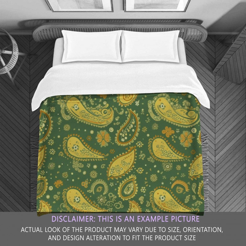 Botanical Green/Yellow Microfiber Comforter, Queen