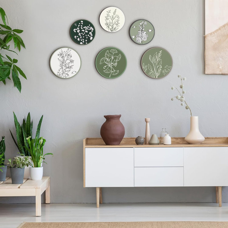 6 pièces Boho Plant Wall Art Decor Boho Farmhouse Rustic Bohemian