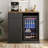 39.4" Coffee Bar Cabinet with Fridge Space, Modern Fluted Wine Bar Cabinet with Drawer and Storage for Dining Room, Black