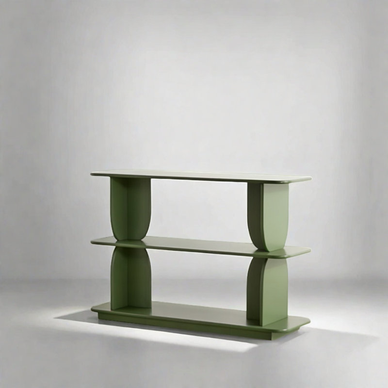 Bibliothèque de style français, (2 tablettes) H 30,31 po x l 47,24 po x P 13,78 po, Vert