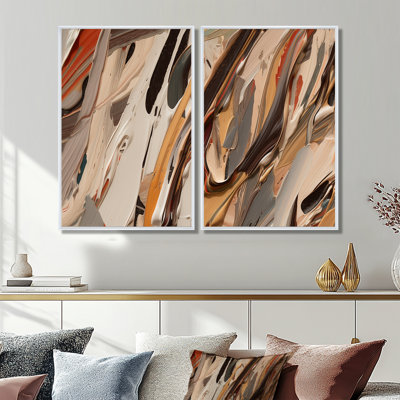 «Terracotta Bliss Texture Abstract VI», reproduction d'art sur toile