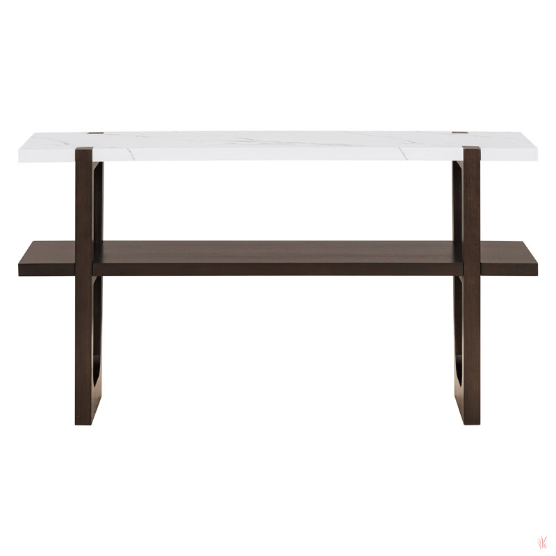 Console étroite avec plateau en marbre, table de hall d'entrée rétro avec tablette ouverte, table de canapé pour le vestibule, le couloir et le salon
