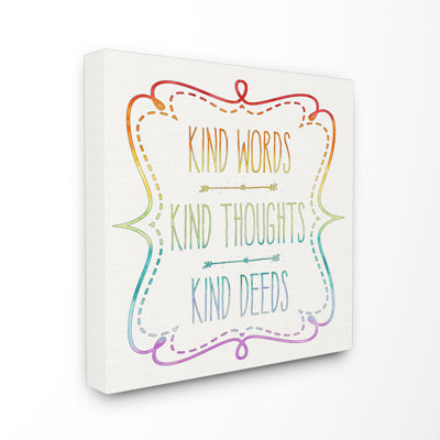 « kind words », art mural sur toile
