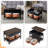 36.02in Rectangular Nordic Walnut P2 Board With Side X-Shaped Metal Frame, Adjustable Height, 2 Storage Bags, Coffee Table-319634841-319634840