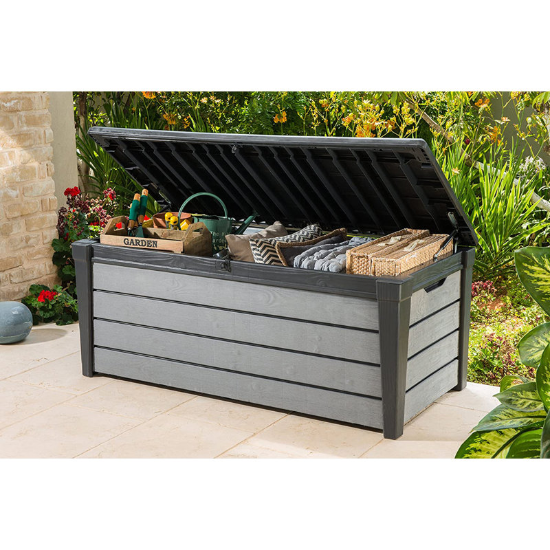 Keter Brushwood 454L Storage Box- Brown, Grey