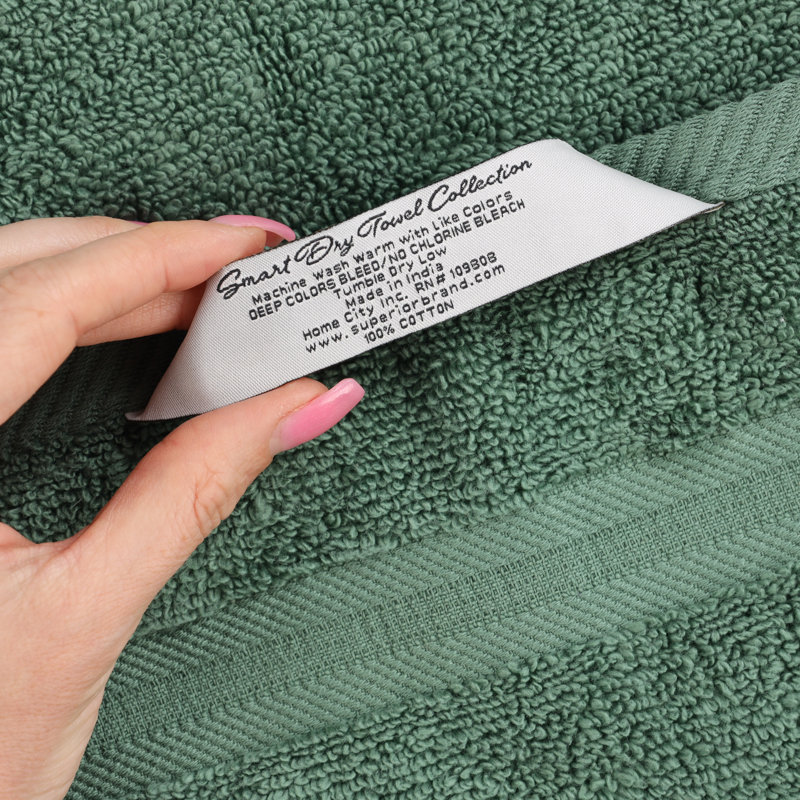 Ensemble de serviettes 12 pièces Smart Dry Zero Twist, Vert forêt
