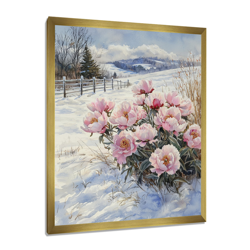 Hartland - art mural floral, H 32 po x l 16 po, Reproduction encadrée d'une seule photo, Doré