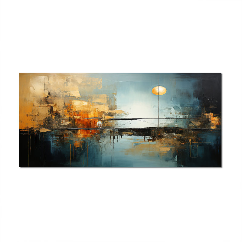 Impression sur toile Teal Orange Bold Energy I - Dams, Toile tendue, H 28 po x l 60 po x P 1,5 po