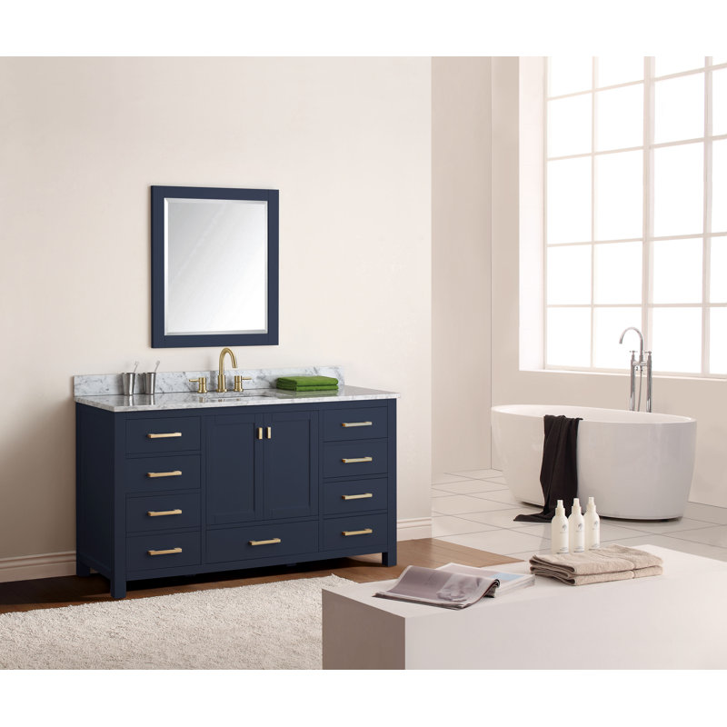 Souther 60" Single Bathroom Vanity Base Only, Navy Blue