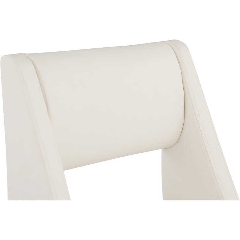 Chaise en similicuir Jayce Stefania, Crème végétalien en cuir