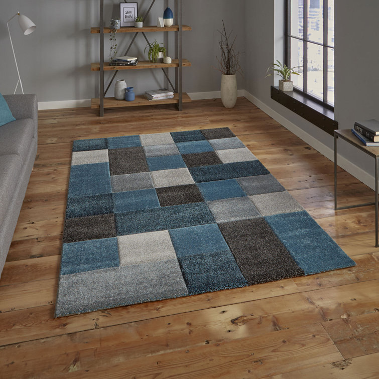Brooklyn area rug Machine Woven Rectangle Blue/Grey