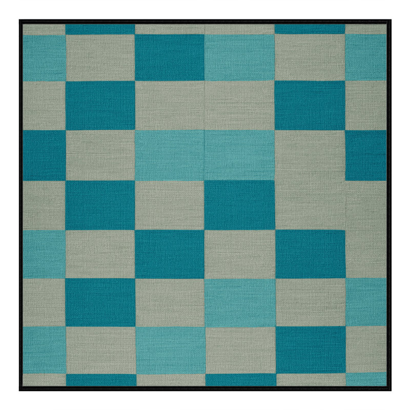 Tapis gris à carreaux lavable à la machine, Carré 8 pi