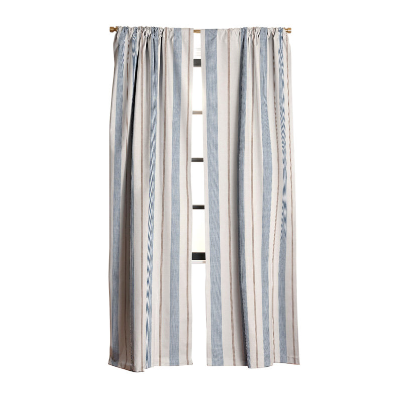 Rideau occultant Little Arrow Design Co ivy rayures (1 panneau), L 50 po x L 63 po, Bleu