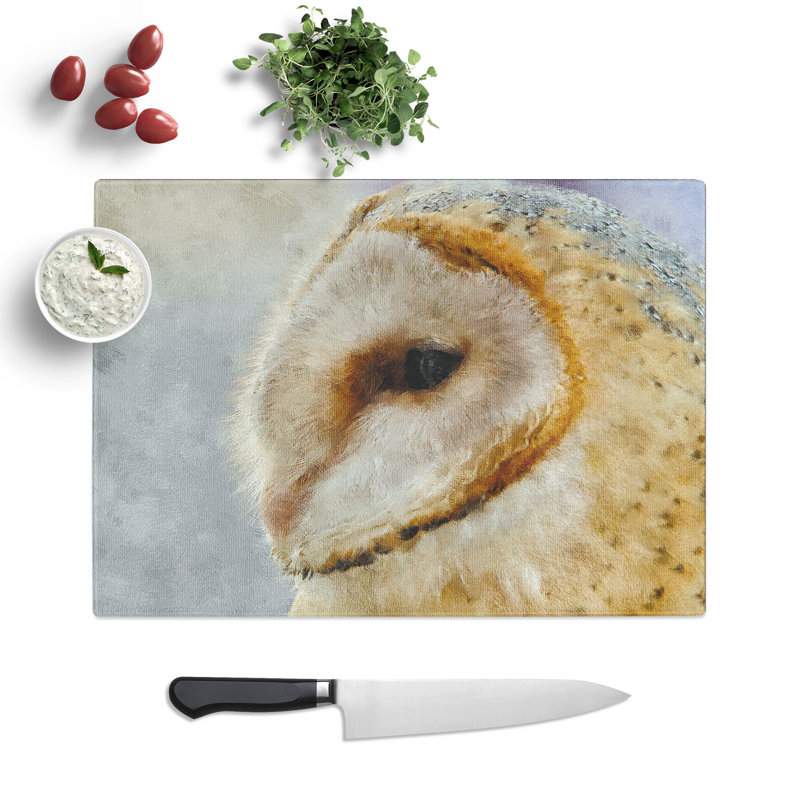 Barn Owl Vol.5 Painting Chopping Board, 0.4cm H x 29cm W x 39cm L