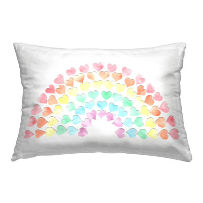 Coussin décoratif imprimé Rainbow of Hearts par Connie Resch