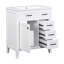 Meuble-lavabo blanc 30 po - Armoire moderne avec lavabo en céramique et tiroirs-365274134