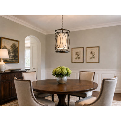Traditional 1 Light Dark Brown Cylinder Pendant