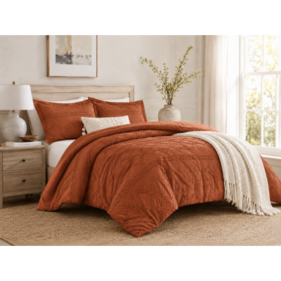  Swift Home Super Soft Clip Jacquard Pre-Washed Duvet Cover Set