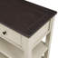 Console rétro avec deux tablettes ouvertes, structure en bois de pin massif et pieds pour le salon (espresso et beige)-366626515-366626524