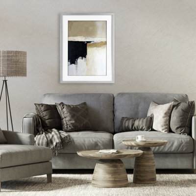 Desert Shades Muted Neutrals Framed Print Under Glass, design by Gina Kelly