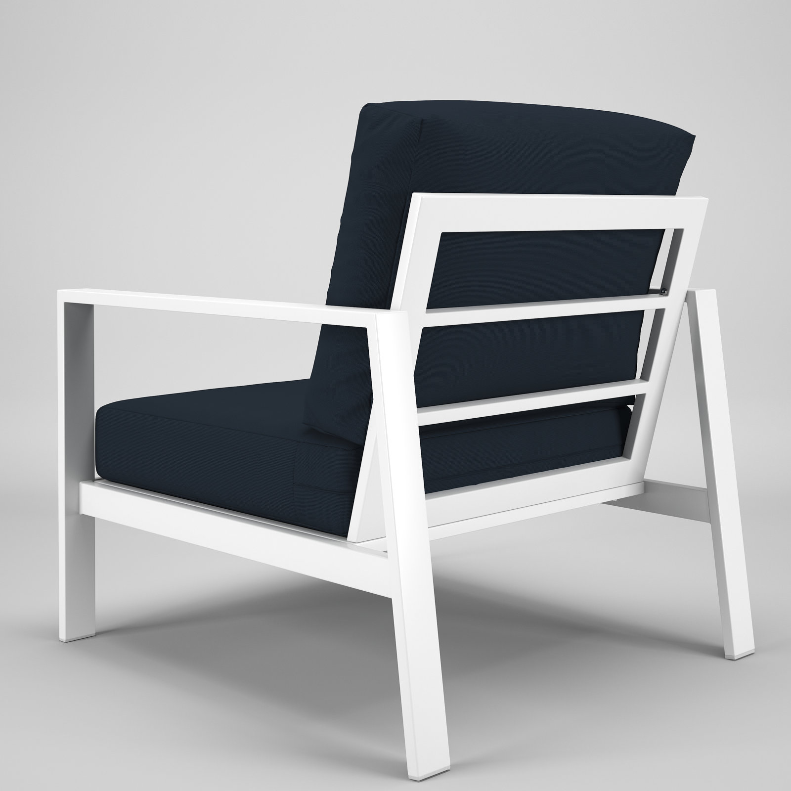 Townsend Metal Outdoor Lounge Club Chair With Sunbrella Cushion, Canvas Navy