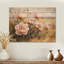 Pivoines par la prairie ouverte III - Décoration murale en bois de pivoines - sur bois de pin naturel-863669253