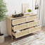 Console en bois avec 6 tiroirs, bois-151382868