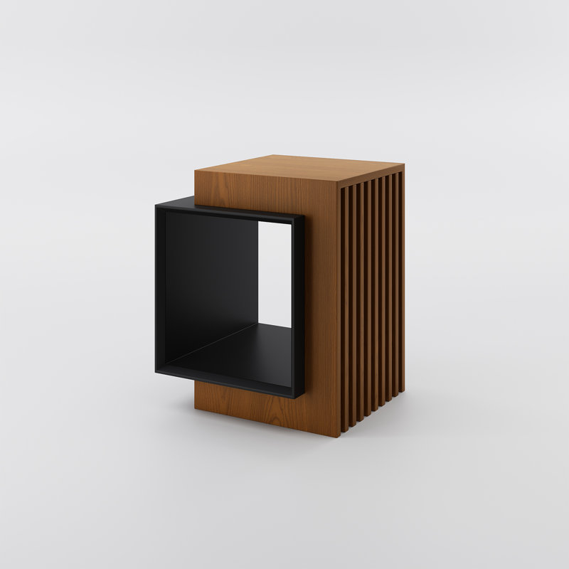 Mid Century Modern Wood End Table, Brown