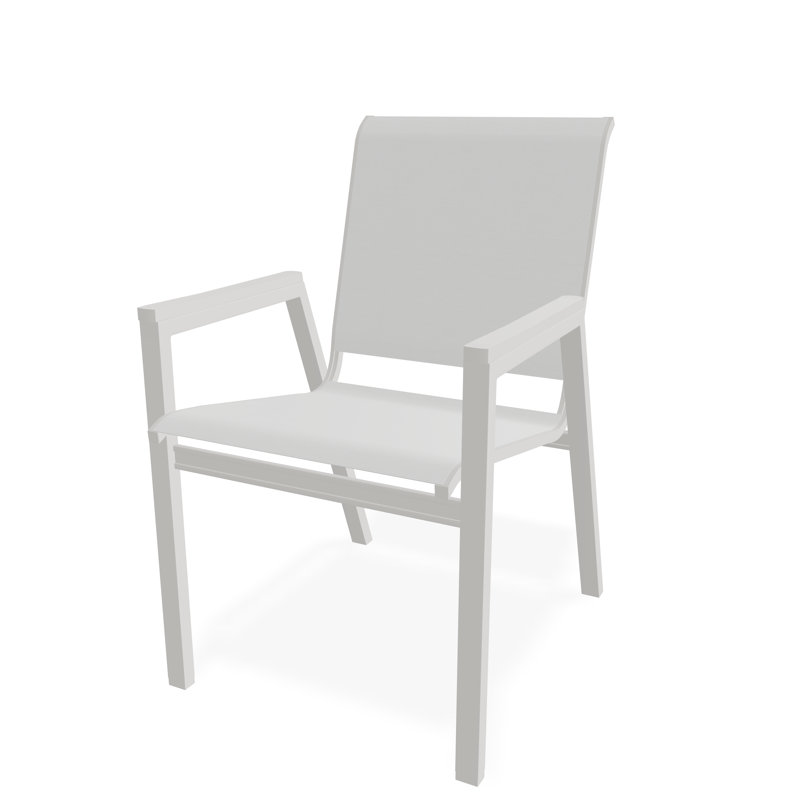 Bazza Outdoor Dining Chair, White 6D Sunbrella®, Snow