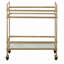 Florentin Elegantly Charmed Bar Cart with 2 Mirrored Shelves, Gold