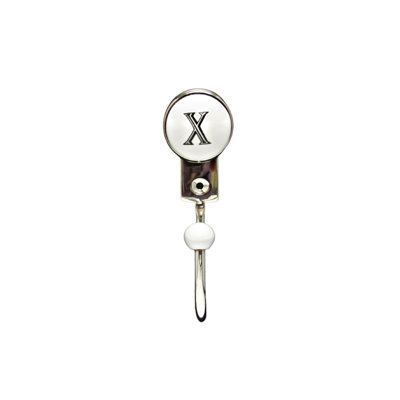 Alphabet Wall Hook Letter X Shiny Nickel