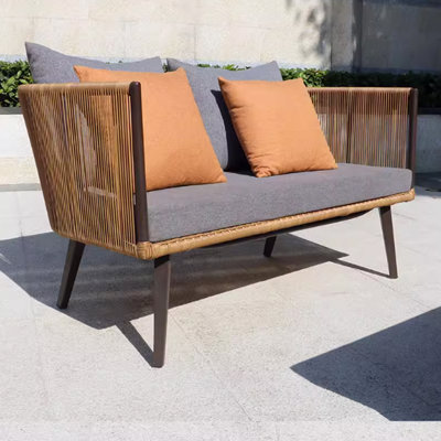 Miqueas 51.18'' Wide Rectangle Metal Loveseat with Cushions