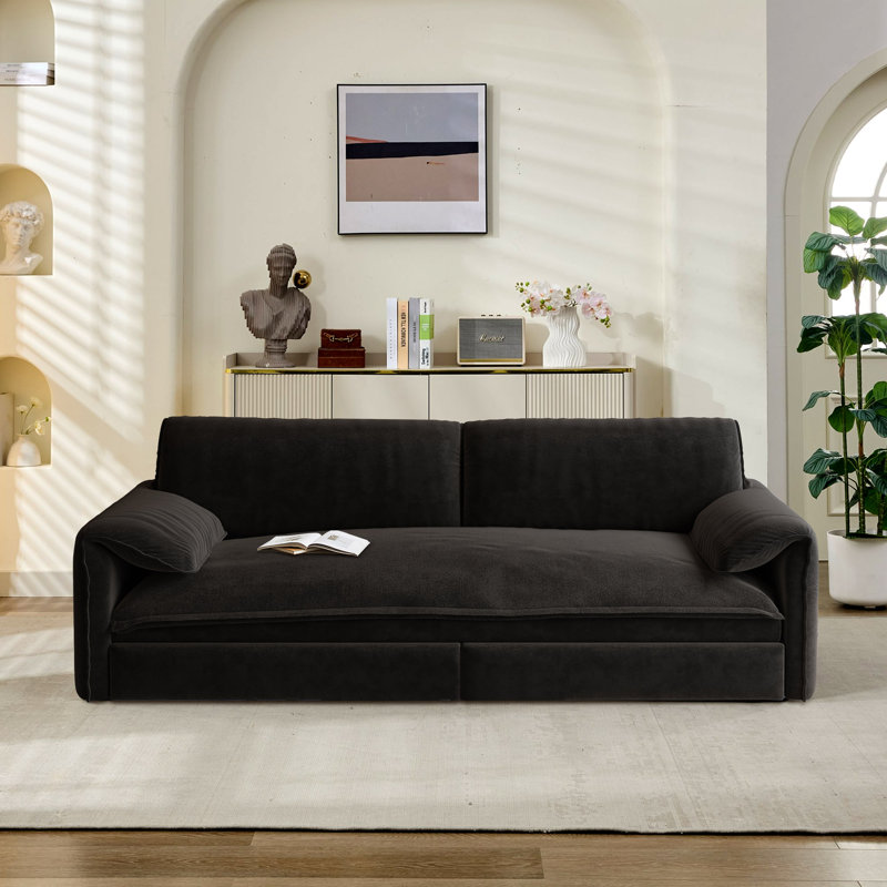 3-in-1 Convertible Sofa Bed Queen Size, Pull Out Sleeper Sofa with Adjustable Backrest, Modern Convertible Couch for Living Room, Apartment & Small Space