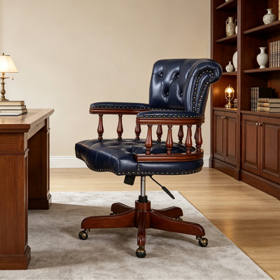 Chaise de bureau ajustable rembourrée en similicuir