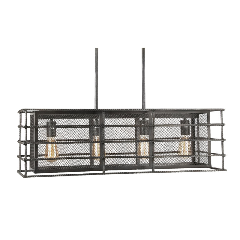 Walter 4 - Light Silver Brushed Black Kitchen Island Pendant