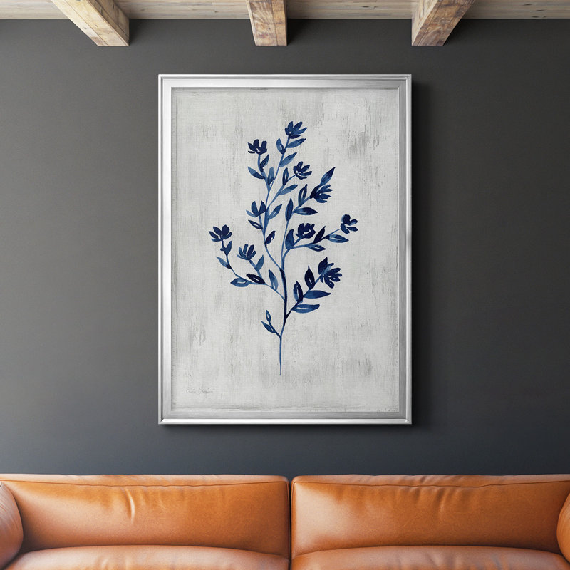 Toile encadrée de qualité supérieure Wild Indigo II - prête à être accrochée, H 30,5 po x l 22,5 po, Argent