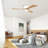 52" Flush Mount Solid Wood Blades Ceiling Fan With Lights Remote Control,Quiet Dc Motor, 6 Speed ,Reversible Ceiling Fan For Patio Living Room, Bedroom, Office,Indoor.-421552730-421552548