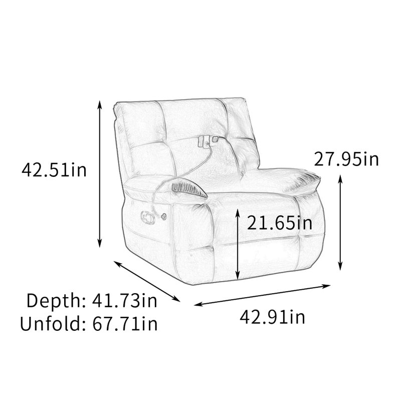 Fauteuil inclinable Quanetta, Marron foncé